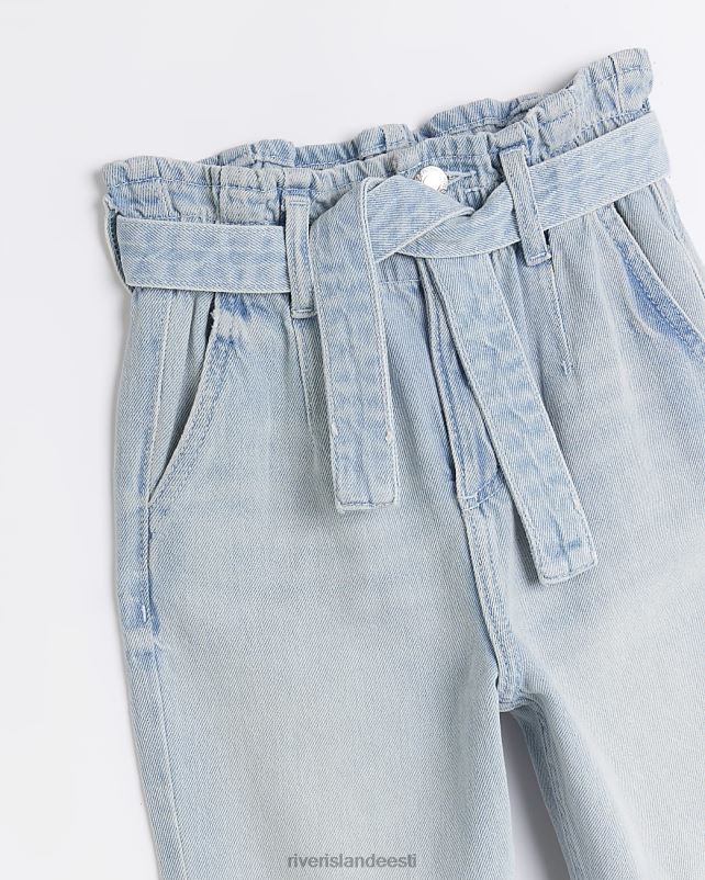 kehakate sinine tüdrukud River Island g denim paberkotiga vööga teksad 44TLL6348