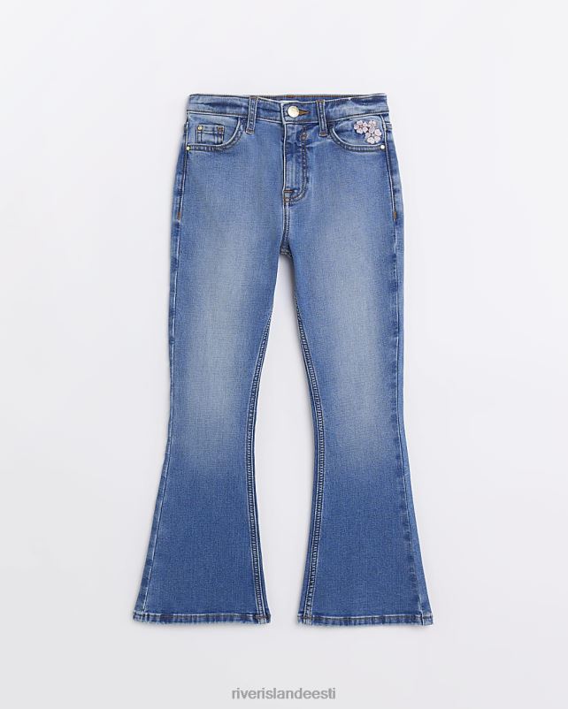 kehakate sinine tüdrukud River Island g lilletikandiga laienevad teksad 44TLL6232