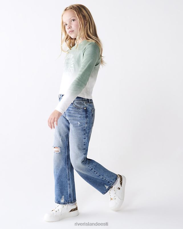 kehakate sinine tüdrukud River Island g sirged rebenenud teksad 44TLL6000