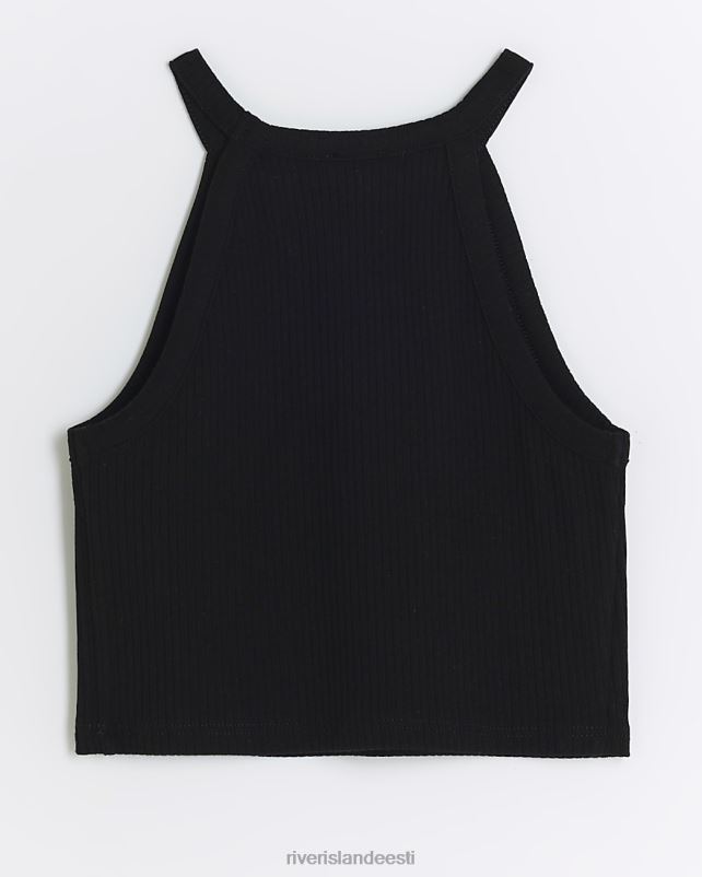 kehakate must tüdrukud River Island g päitsed kaela soonik vesti top 44TLL3265