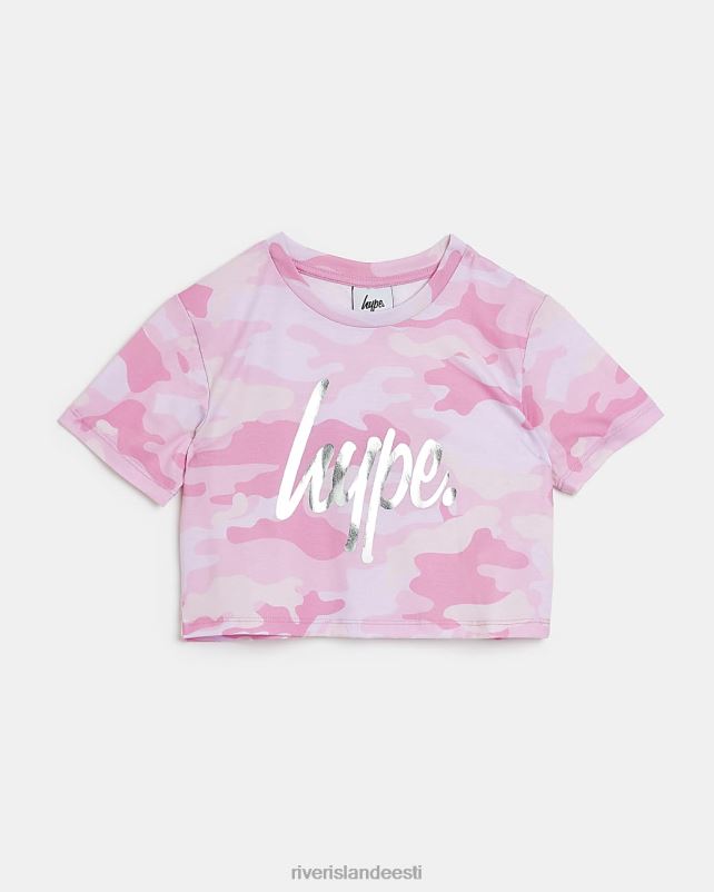 kehakate roosa tüdrukud River Island g hype camo crop top 44TLL3469
