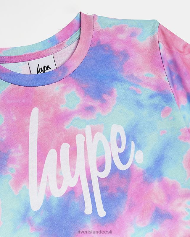 kehakate roosa tüdrukud River Island g hype tie dye crop top 44TLL3471