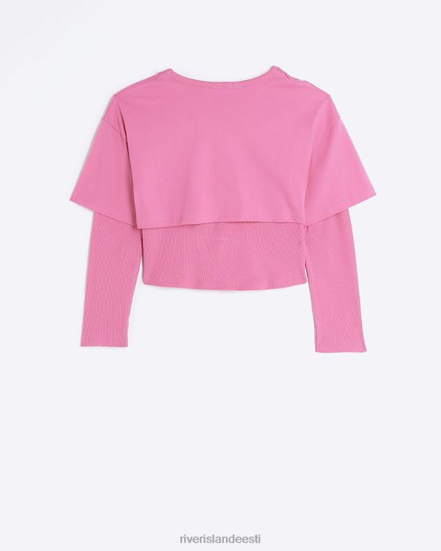 kehakate roosa tüdrukud River Island g tikitud 2 in 1 top 44TLL6317