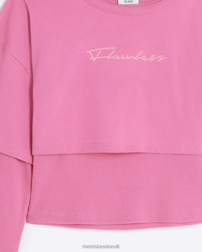kehakate roosa tüdrukud River Island g tikitud 2 in 1 top 44TLL6317