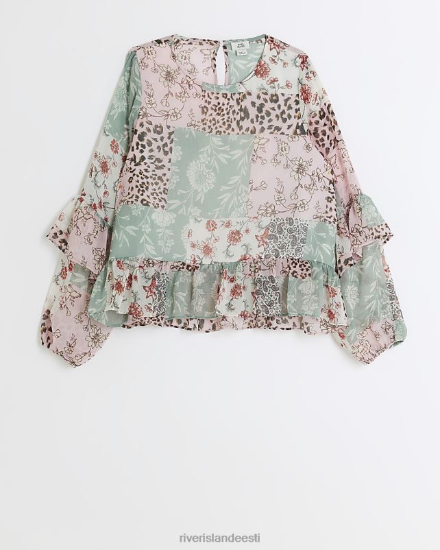 kehakate sinine tüdrukud River Island g lapiline volangpluus 44TLL6150