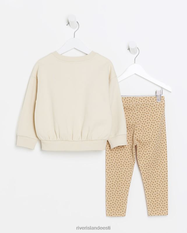 kehakate beež tüdrukud River Island mg loomamustriga dressipluusi komplekt 44TLL6639