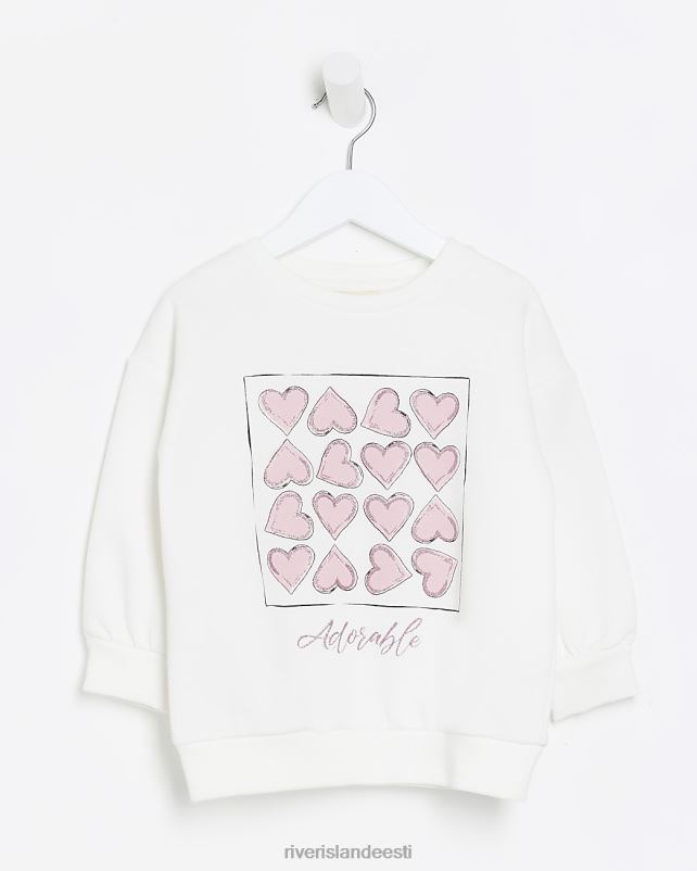 kehakate ekru tüdrukud River Island mg südametrükiga dressipluus 44TLL6542