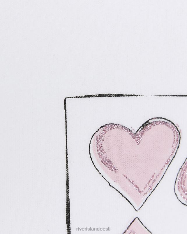 kehakate ekru tüdrukud River Island mg südametrükiga dressipluus 44TLL6542