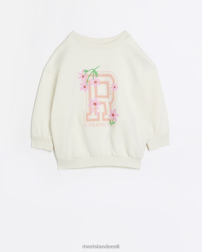 kehakate ekru tüdrukud River Island mg tikitud dressipluus 44TLL6662