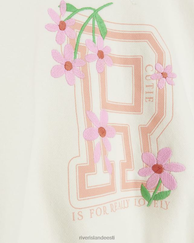kehakate ekru tüdrukud River Island mg tikitud dressipluus 44TLL6662