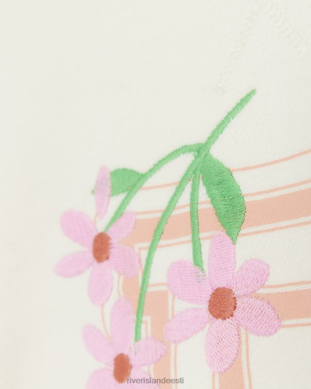 kehakate ekru tüdrukud River Island mg tikitud dressipluus 44TLL6662