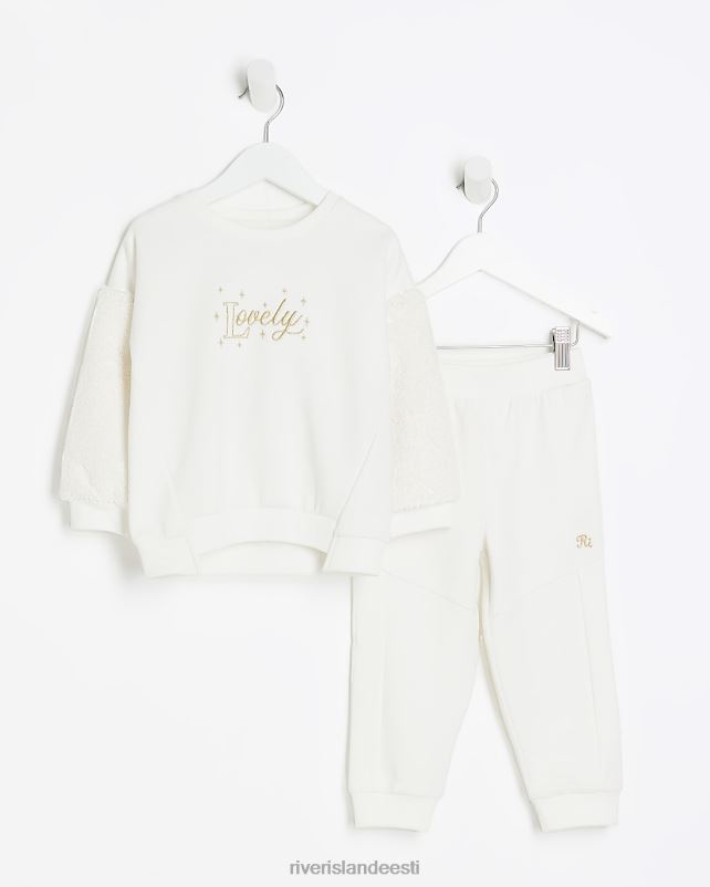 kehakate kreem tüdrukud River Island mg kunstkarusnahast dressipluusi komplekt 44TLL6530