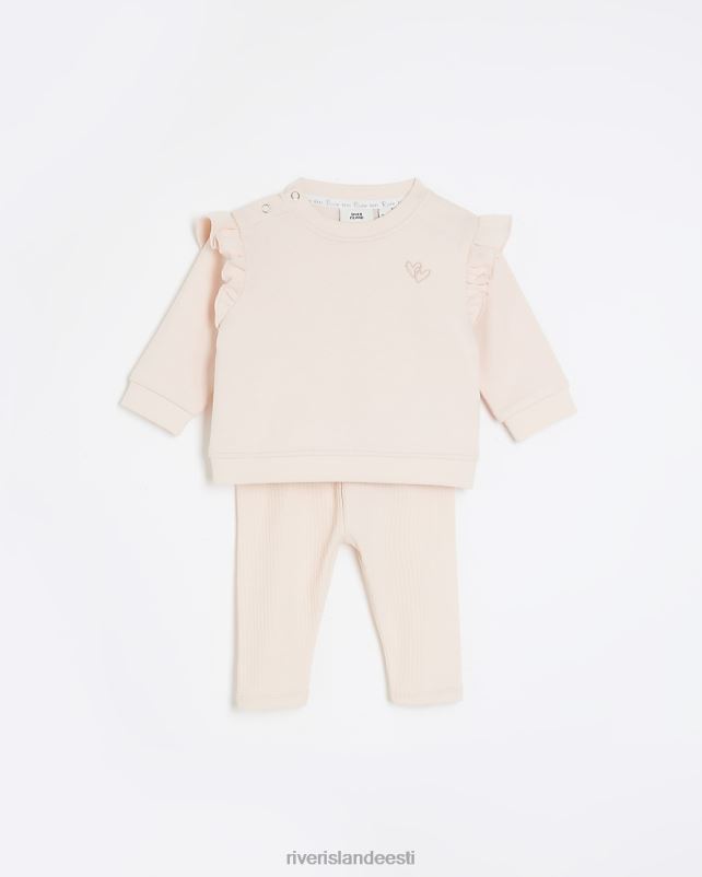 kehakate roosa tüdrukud River Island bg frill dressipluusi komplekt 44TLL3578