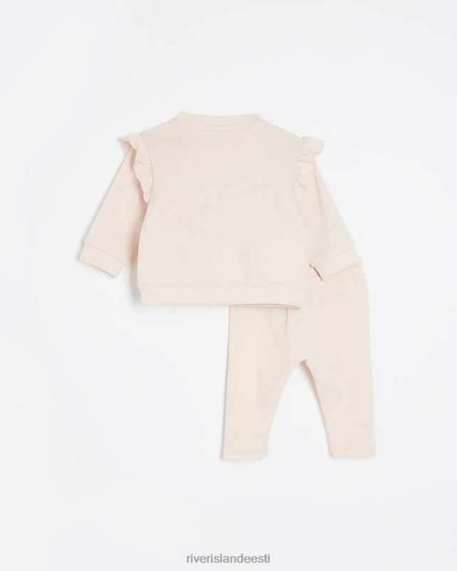 kehakate roosa tüdrukud River Island bg frill dressipluusi komplekt 44TLL3578