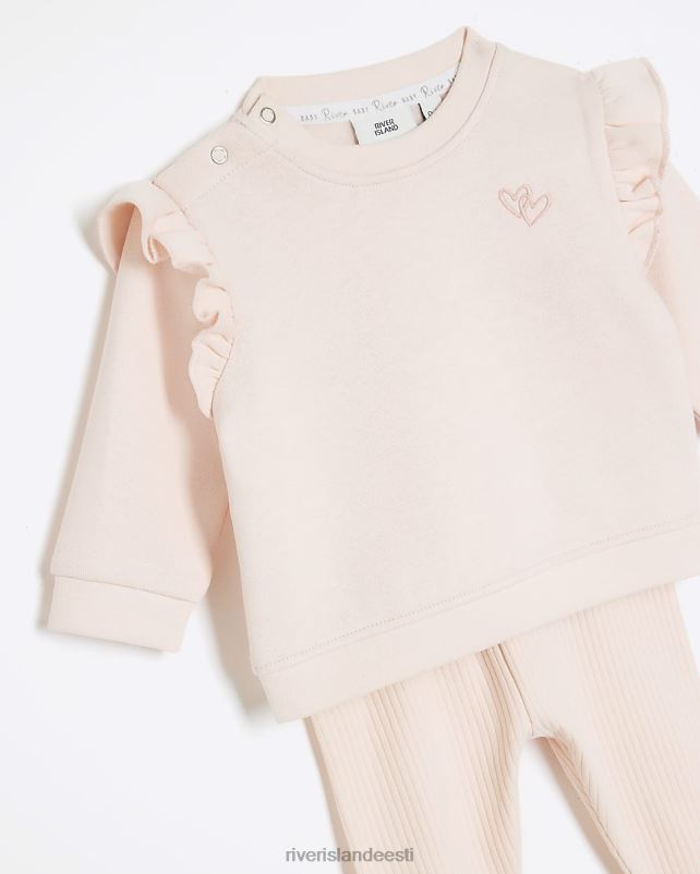 kehakate roosa tüdrukud River Island bg frill dressipluusi komplekt 44TLL3578