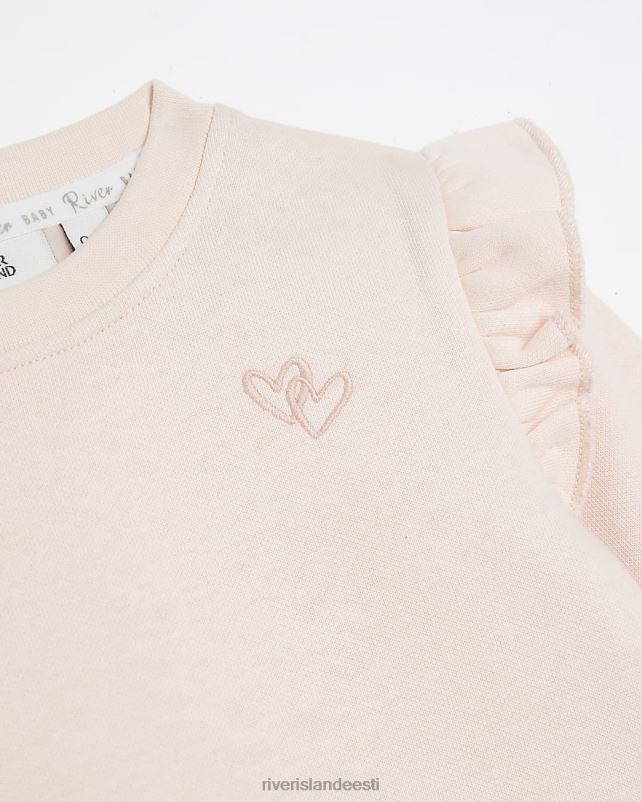 kehakate roosa tüdrukud River Island bg frill dressipluusi komplekt 44TLL3578