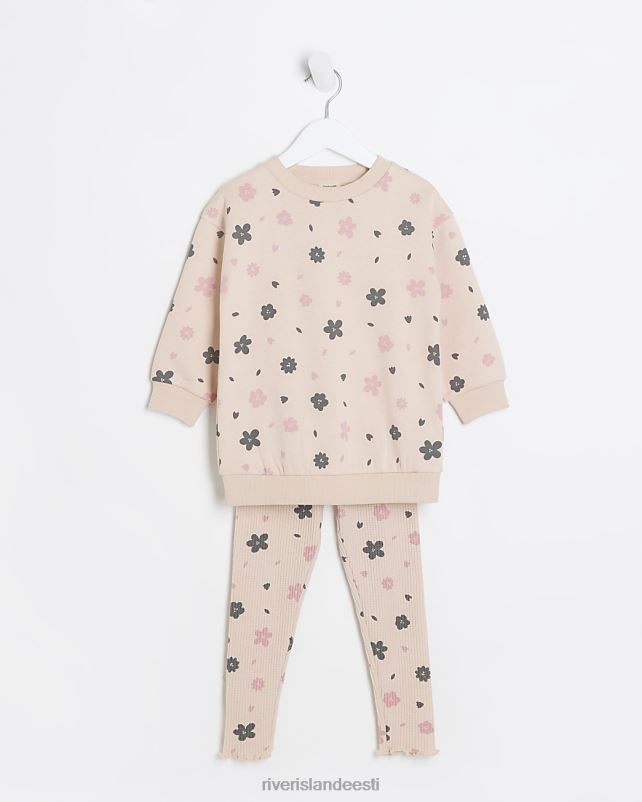 kehakate roosa tüdrukud River Island mg lilleline dressipluusi komplekt 44TLL6574