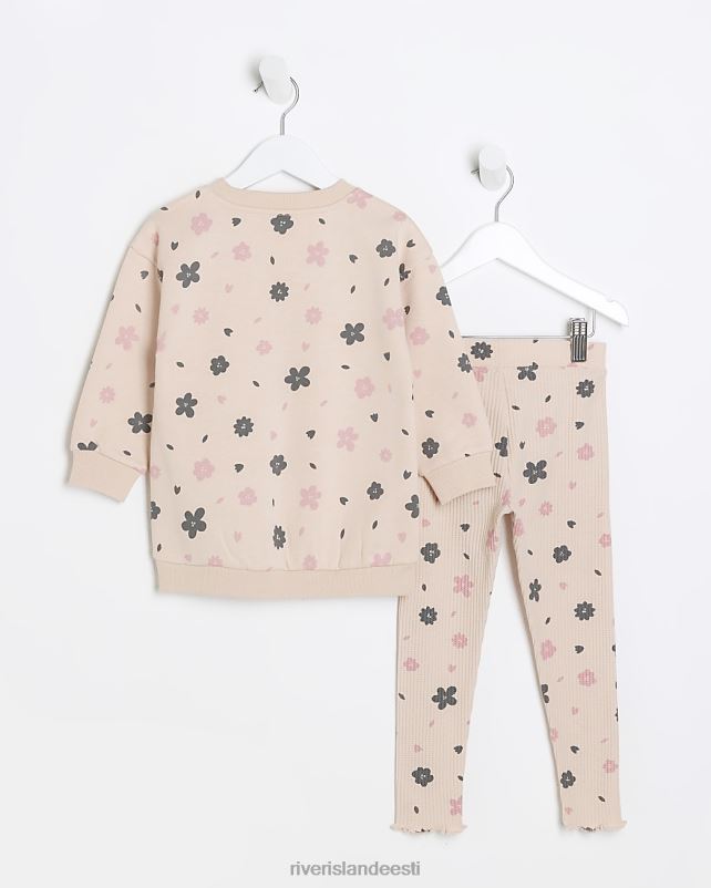 kehakate roosa tüdrukud River Island mg lilleline dressipluusi komplekt 44TLL6574