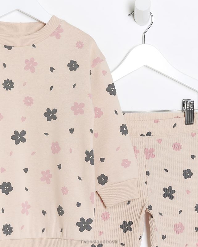 kehakate roosa tüdrukud River Island mg lilleline dressipluusi komplekt 44TLL6574