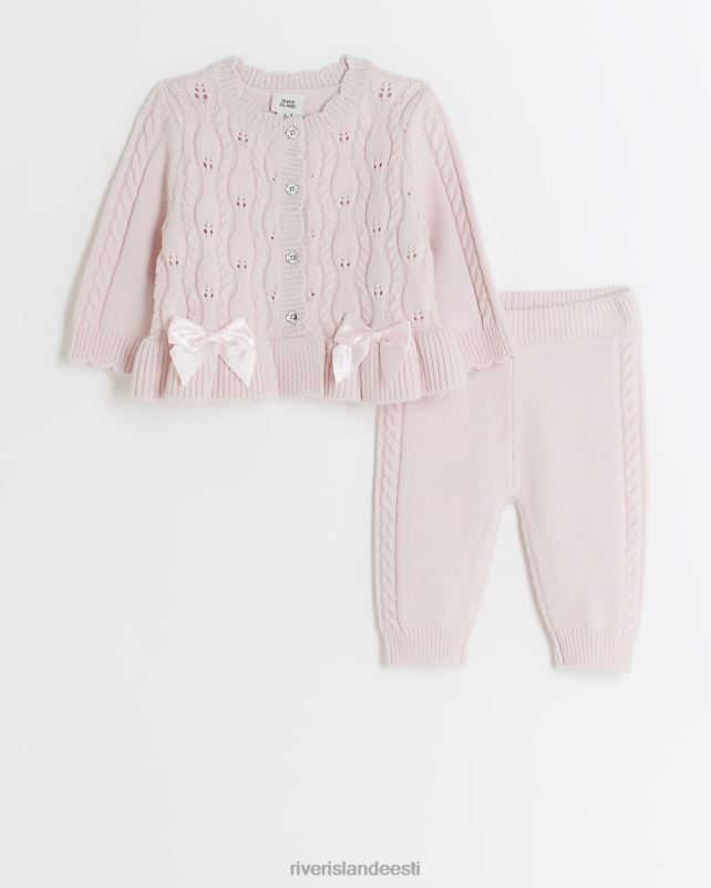 kehakate roosa tüdrukud River Island bg kaabliga kootud kardiganide komplekt 44TLL3534