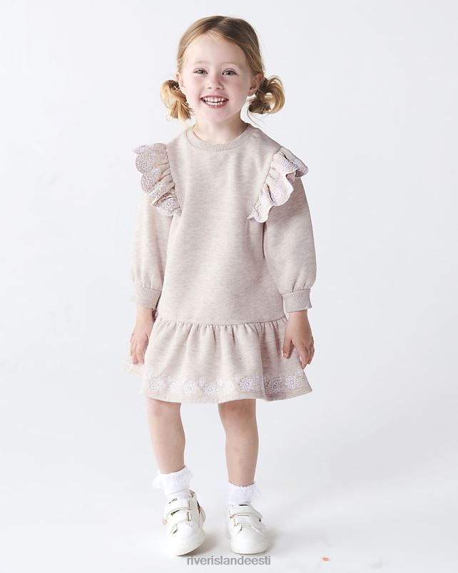 kehakate beež tüdrukud River Island mg frill dressipluus kleit 44TLL3542