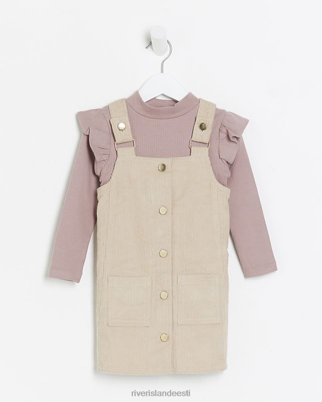 kehakate beež tüdrukud River Island mg nöörist pinafore kleidikomplekt 44TLL6606
