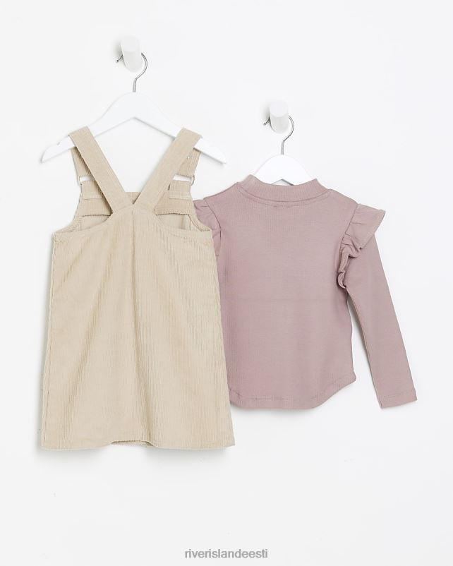 kehakate beež tüdrukud River Island mg nöörist pinafore kleidikomplekt 44TLL6606