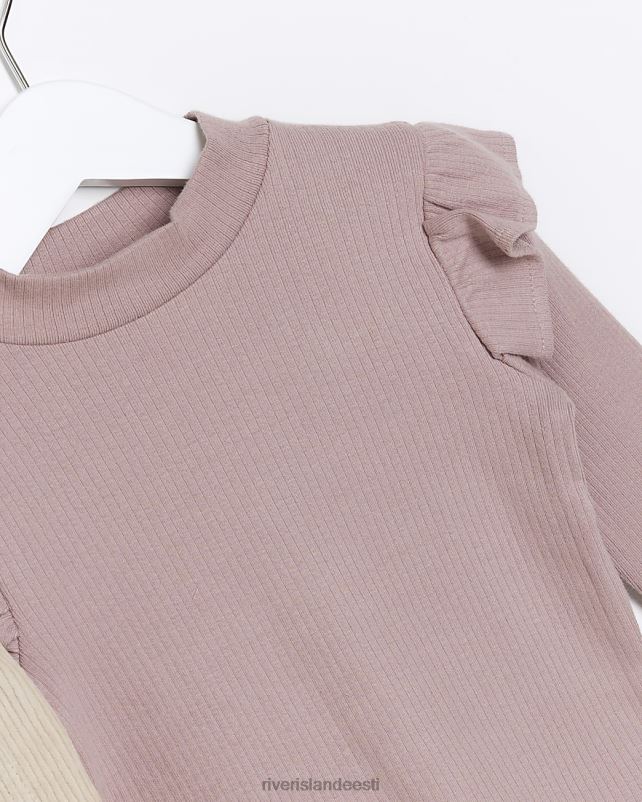 kehakate beež tüdrukud River Island mg nöörist pinafore kleidikomplekt 44TLL6606