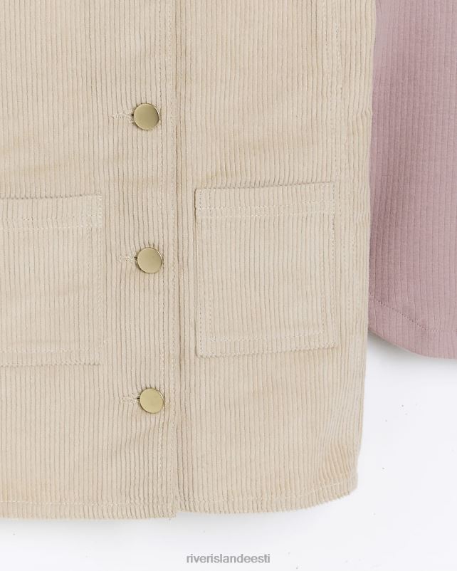 kehakate beež tüdrukud River Island mg nöörist pinafore kleidikomplekt 44TLL6606