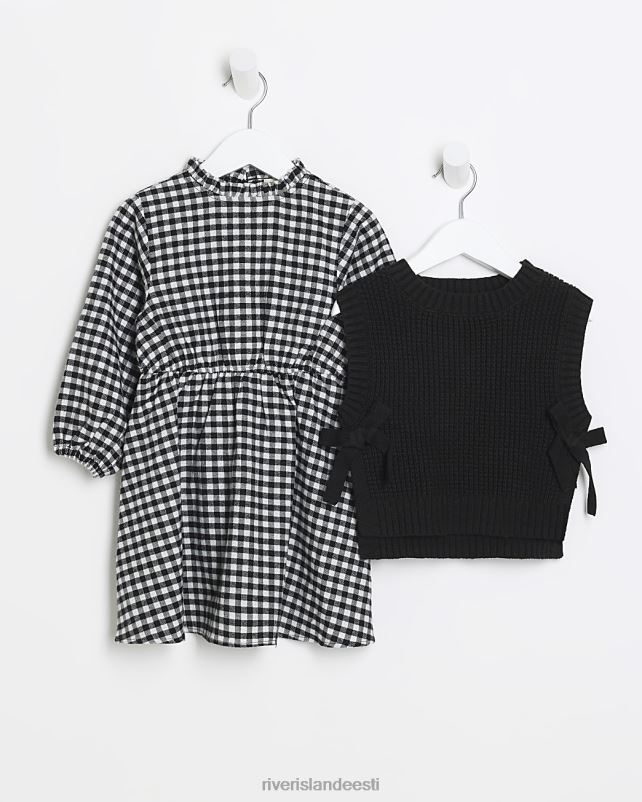 kehakate must tüdrukud River Island mg hõlmikpuu hübriidkleit 44TLL6625