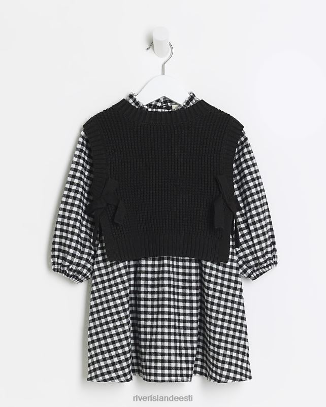 kehakate must tüdrukud River Island mg hõlmikpuu hübriidkleit 44TLL6625