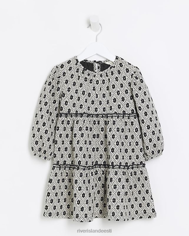 kehakate must tüdrukud River Island mg lilleline žakaarmaskkleit 44TLL6646