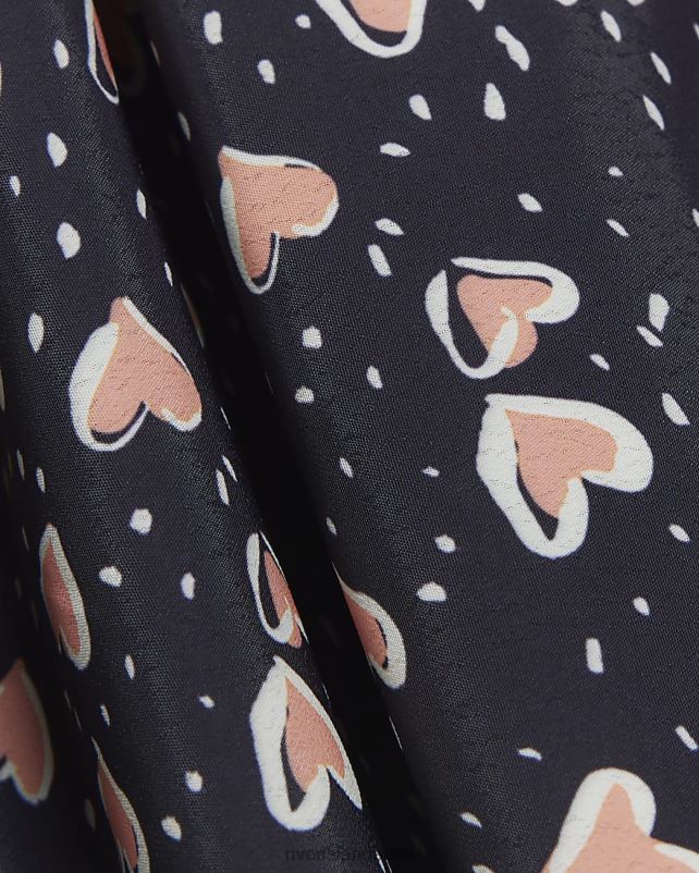 kehakate must tüdrukud River Island mg südametrükiga T-särgi kleit 44TLL3566