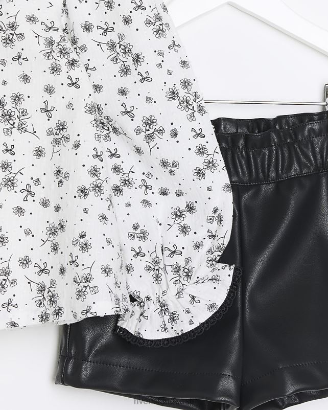 kehakate lilleline tüdrukud River Island mg pluusi ja lühikeste pükste komplekt 44TLL6521