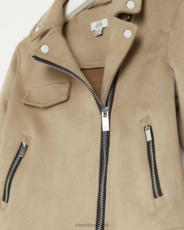 kehakate beež tüdrukud River Island mg suedette biker jope 44TLL6657