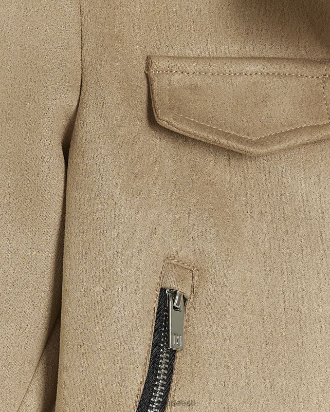 kehakate beež tüdrukud River Island mg suedette biker jope 44TLL6657