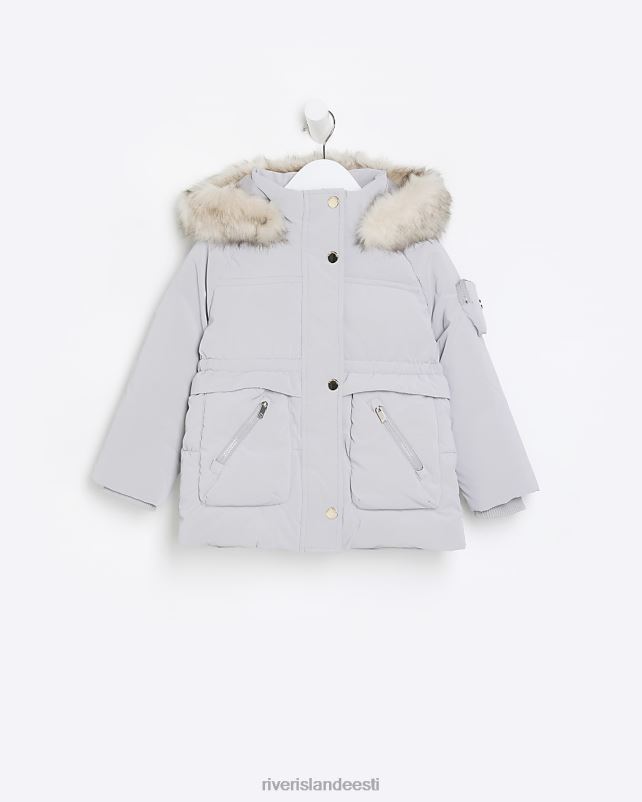 kehakate hall tüdrukud River Island mg kapuutsiga mantel 44TLL3596