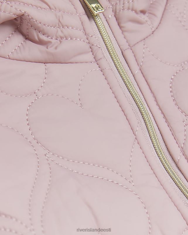 kehakate roosa tüdrukud River Island mg südamega polsterdatud jope 44TLL3593