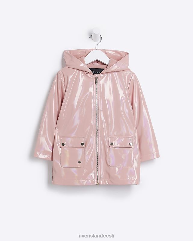 kehakate roosa tüdrukud River Island mg sillerdav vihmamantel 44TLL3514
