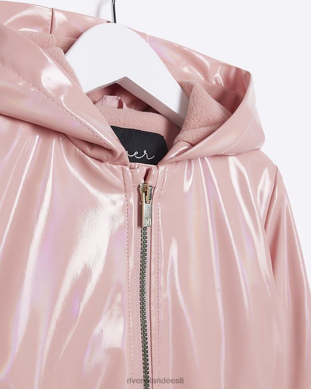 kehakate roosa tüdrukud River Island mg sillerdav vihmamantel 44TLL3514