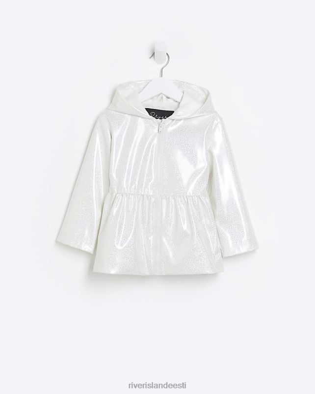 kehakate valge tüdrukud River Island mg sillerdav vihmamantel 44TLL3563