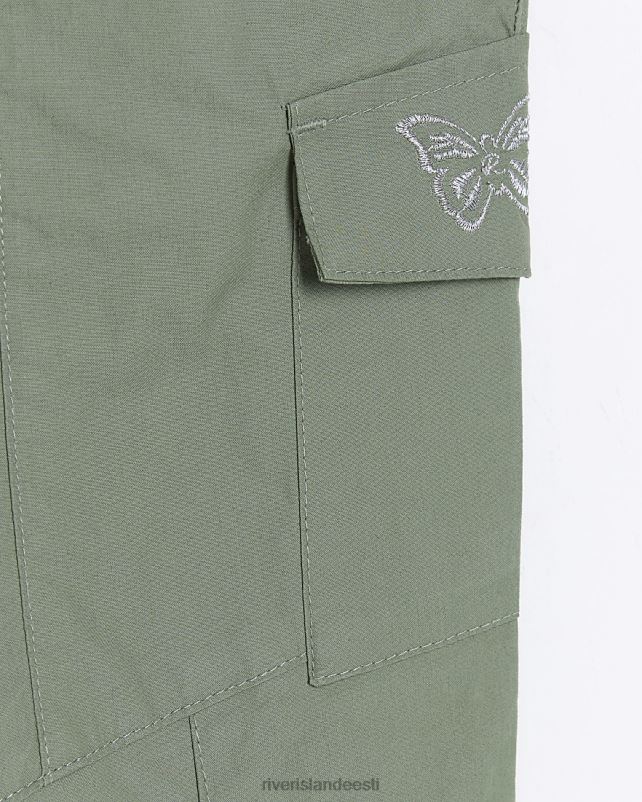 kehakate khaki tüdrukud River Island mg tikitud cargo püksid 44TLL3569
