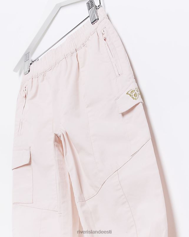 kehakate roosa tüdrukud River Island mg tikitud cargo püksid 44TLL3568
