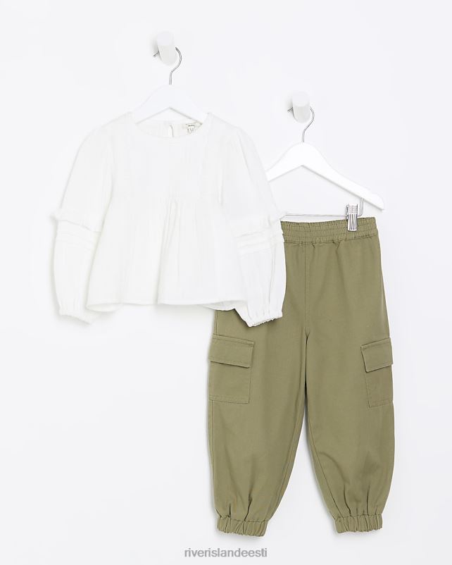 kehakate valge tüdrukud River Island mg pluusi ja pükste komplekt 44TLL6642