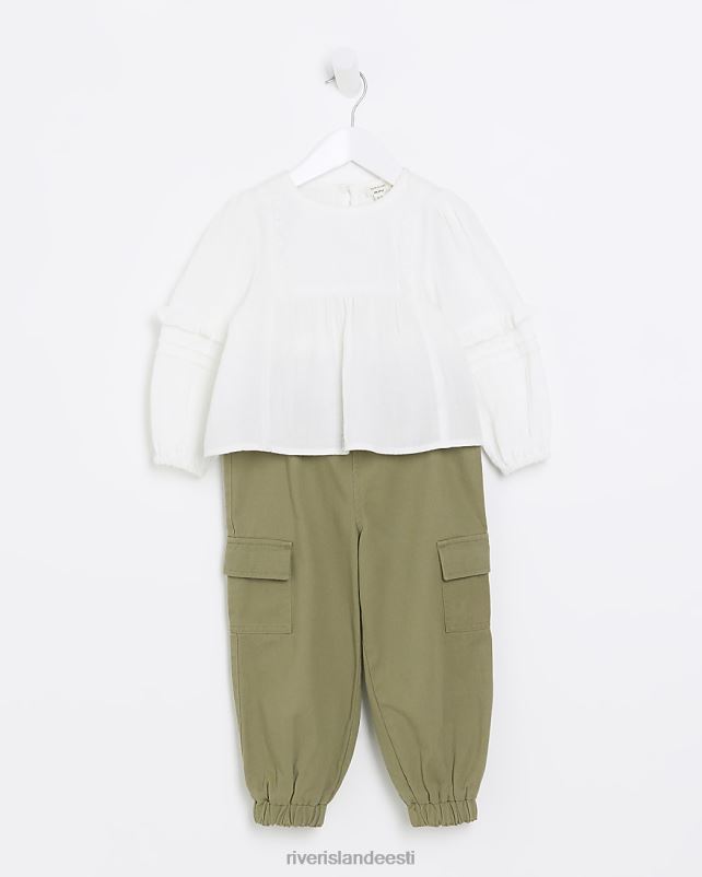 kehakate valge tüdrukud River Island mg pluusi ja pükste komplekt 44TLL6642