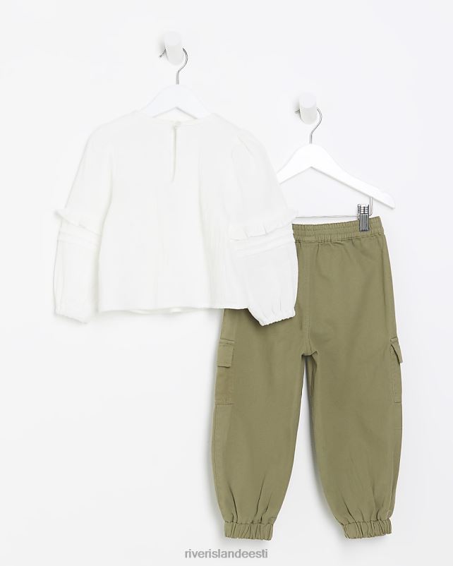 kehakate valge tüdrukud River Island mg pluusi ja pükste komplekt 44TLL6642