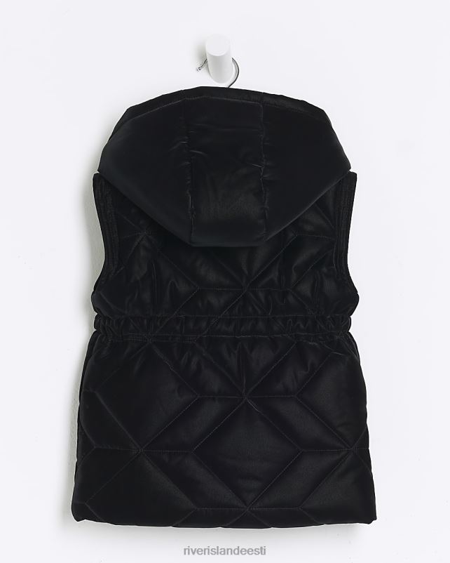 kehakate must tüdrukud River Island mg kapuutsiga särk 44TLL6628