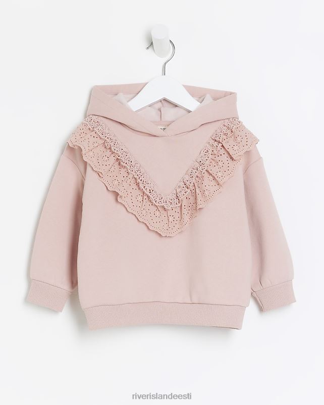 kehakate roosa tüdrukud River Island mg pitsdetailidega kapuuts 44TLL6636