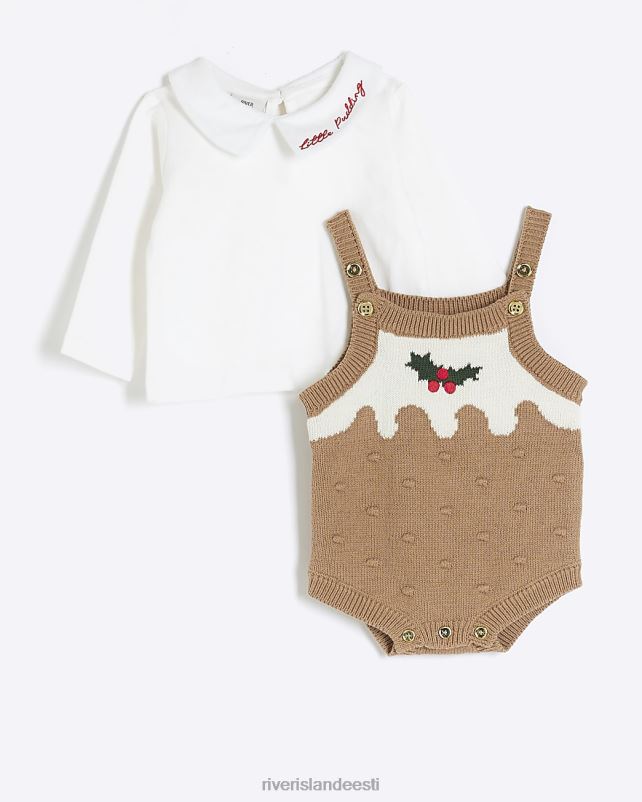 kehakate beež tüdrukud River Island bb christmas puding romperi komplekt 44TLL6586