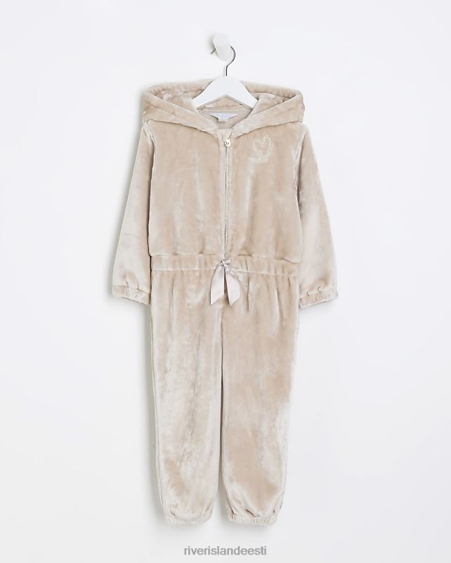 kehakate beež tüdrukud River Island mg karu kapuutsiga hubane onesie 44TLL6730
